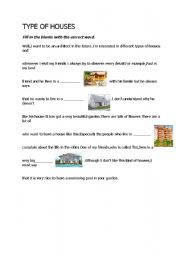 English Worksheet: types of houses