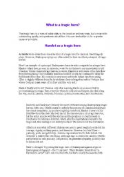 English Worksheet: what is tragic hero