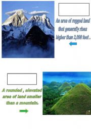 English worksheet: mountain and hills