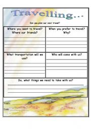 English worksheet: traveling