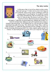 English Worksheet: The daily routines