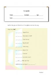 English worksheet: alphabet