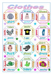 English Worksheet: clothes