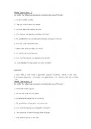 English worksheet: make corrections