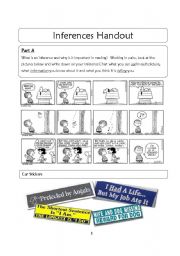 English Worksheet: Inferences Handout