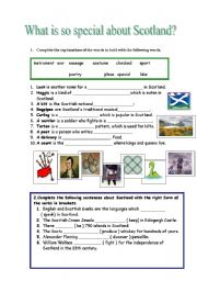 English Worksheet: What is so special about Scotland?