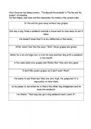 English worksheet: scrambled stories