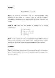 English Worksheet: Evaluation test