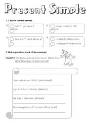 English Worksheet: Present Simple