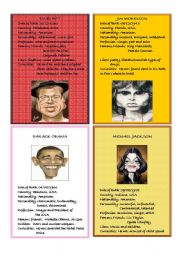 English Worksheet: Famous People Speaking Cards-4