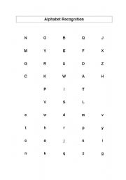 English worksheet: alphabet recognition