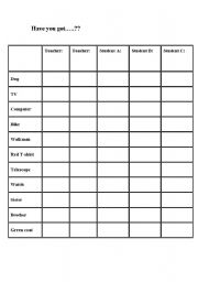 English worksheet: have got