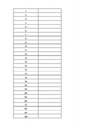 English Worksheet: Numbers