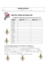 English worksheet: The simple past tense