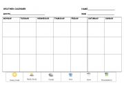 English worksheet: weather calendar