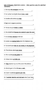 English worksheet: Question making