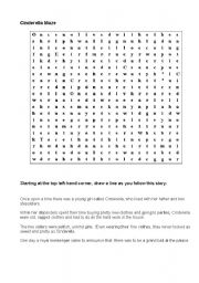 English Worksheet: Cinderella Maze