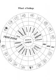 English Worksheet: Wheel of feelings