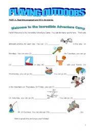 English Worksheet: OUTDOOR ACTIVITIES