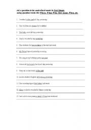 English Worksheet: past simpe exercise