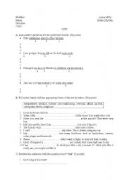 English worksheet: Vocabulary Quiz