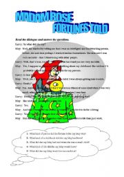 English Worksheet: fortune teller-Reported Speech