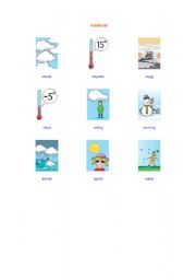 English worksheet: weather picture dictionary
