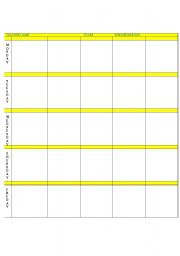 English Worksheet: Week Plan