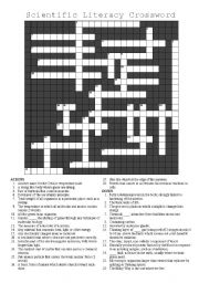 Scientific Literacy Crossword