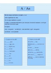 English Worksheet: a / an