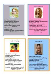 English Worksheet: Famous People Speaking Cards-6