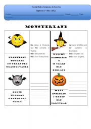 English Worksheet: Monsterland- personal information (he/she and his/her)