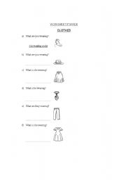 English worksheet: Clothes