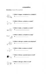 English worksheet: Comparatives