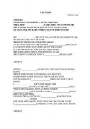 English worksheet: Last Kiss