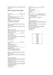 English Worksheet: When youre gone - Avril Lavigne