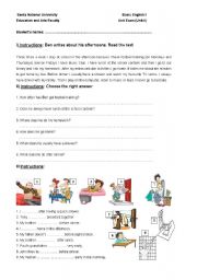 English Worksheet: Mr. Ben