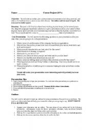 English worksheet: Career Project