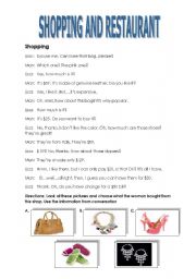 English worksheet: Lets Shop