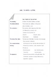 English Worksheet: how to write a letter