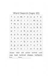 English worksheet: word search