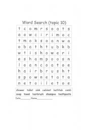 English Worksheet: word search