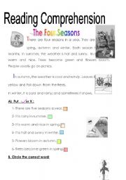 English worksheet: Seasons