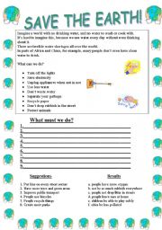 English Worksheet: Save the Earth