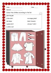 English worksheet: Sams Wardrobe