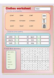 English Worksheet: Clothes vocabulary