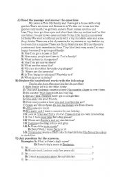 English worksheet: worksheet for elementary level