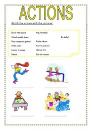 English worksheet: Actions