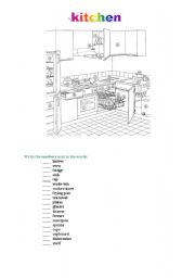English worksheet: kitchen