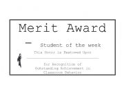 English worksheet: Merit Award